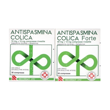 Antispasmina Colica 10mg   10mg Papaverina Belladonna 30 Compresse Rivestite