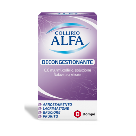 Collirio Alfa Gocce Oculari 0,8 mg/ml Nafazolina Decongestionante Flacone 10 ml