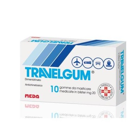 Travelgum 20 mg Dimenidrinato Antichinetosico 10 Gomme Masticabili