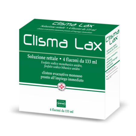 Clisma Lax Soluzione Rettale Clistere Evacuativo 4 Flaconi da 133 ml