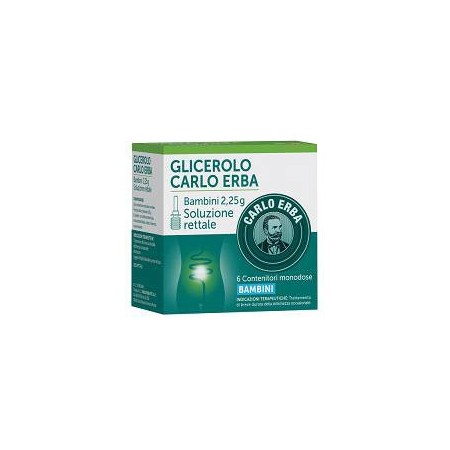 Glicerolo Carlo Erba Bambini 2,25g Soluzione Rettale 6 Clismi Monodose