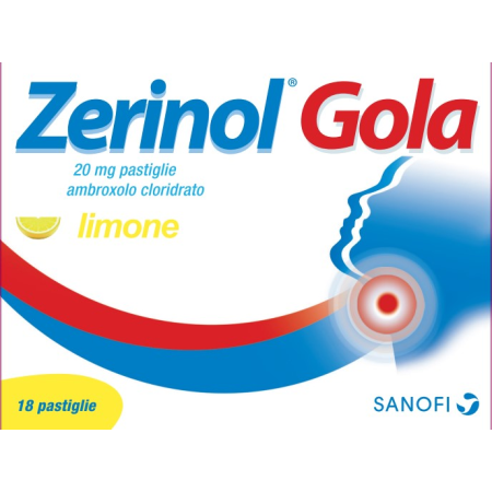 Zerinol Gola Limone 20mg Ambroxolo Cloridrato 18 Pastiglie