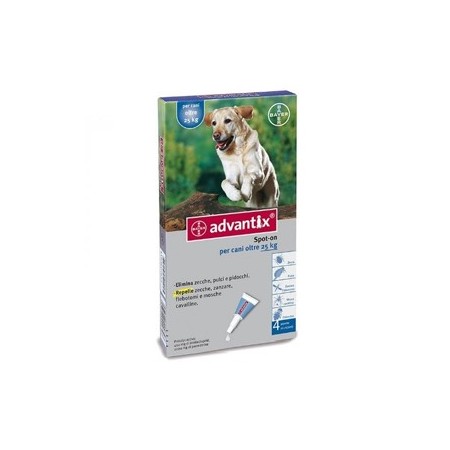 Advantix Spot-On Cani Oltre 25 Kg fino a 40 kg 4 Pipette Monodose