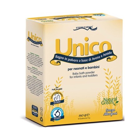 Unico Bagno in Polvere Detergente Neonati 10 x 15 G