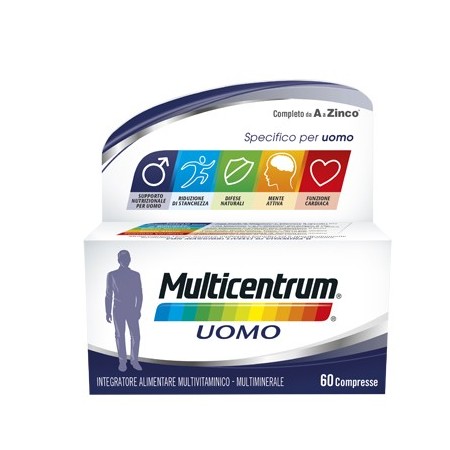 Multicentrum Uomo Integratore Multivitaminico Multiminerale 60 Compresse