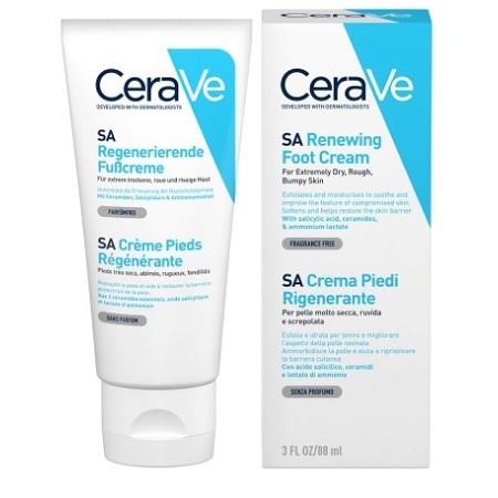 CeraVe Crema Piedi Rigenerante Pelle Molto Secca e Danneggiata con Acido Salicilico 88 ml