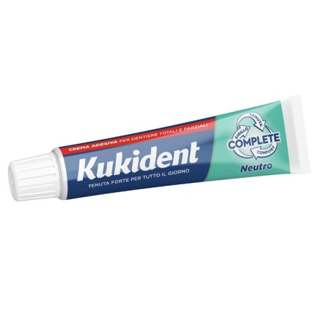 Kukident Complete Neutro Crema Adesiva Per Dentiere Totali e Parziali Aroma Neutro 65 g