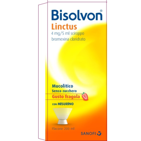 Bisolvon Linctus Sciroppo Fragola 4mg/5ml Tosse Grassa Bambini 200 ml