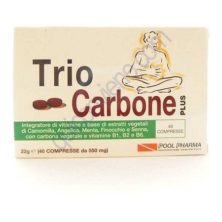 Trio Carbone Plus Integratore Contro Gas Intestinali 40 Compresse