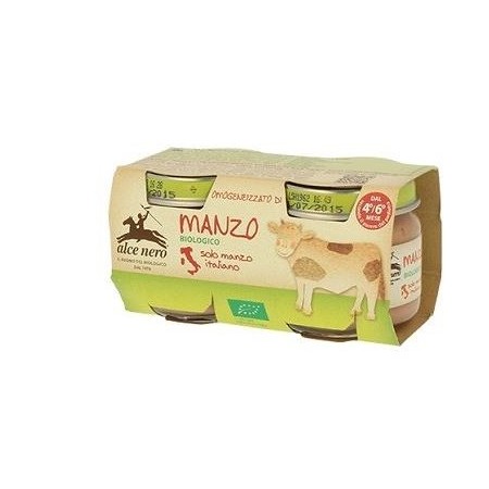 Alce Nero Omogenizzato di Manzo Biologico 2x80 g