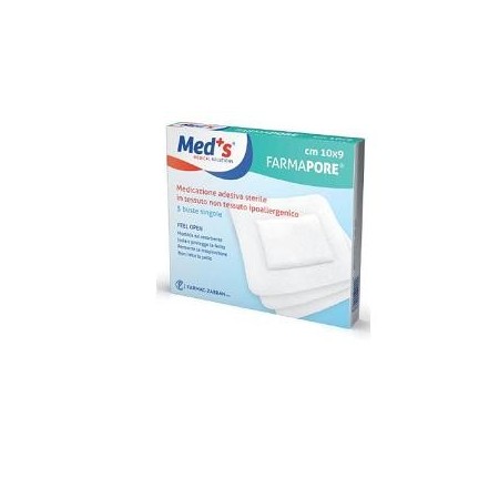 Med's Farmapore Medicazione Autoadesiva Sterile Con Cerotto 5 x 7 cm 5 Pezzi