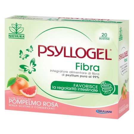 Psyllogel Fibra Integratore Intestinale Gusto Pompelmo Rosa Senza Zucchero 20 Bustine